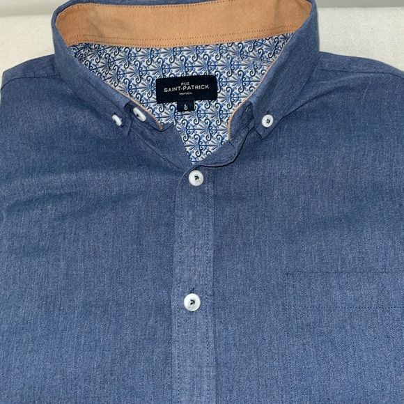 Rue Saint-Patrick Montreal Size Large Dress Shirt. Good Used Condition. Blue - Picture 2 of 16